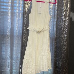 White belted dress
